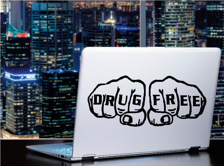 Drug Free Fists Straight Edge vinyl sticker