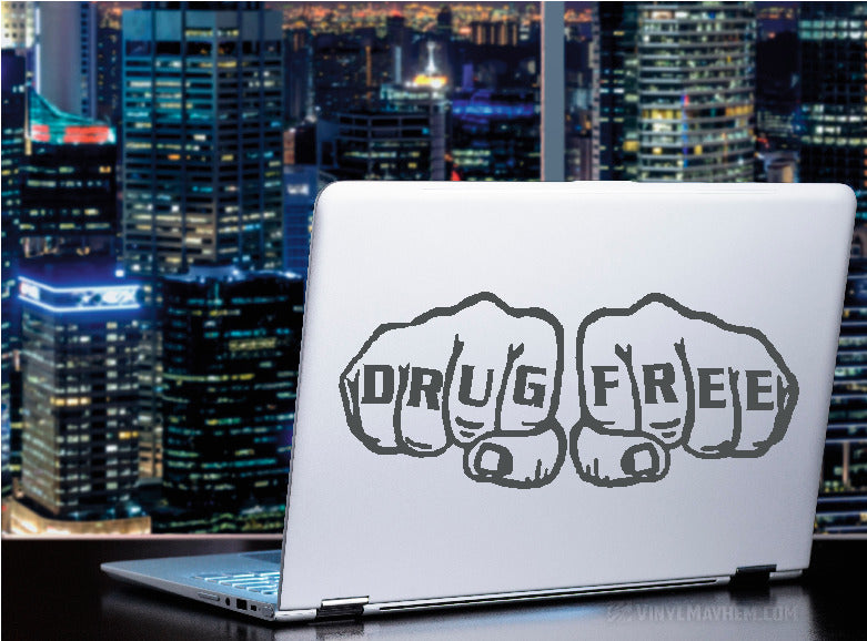 Drug Free Fists Straight Edge vinyl sticker