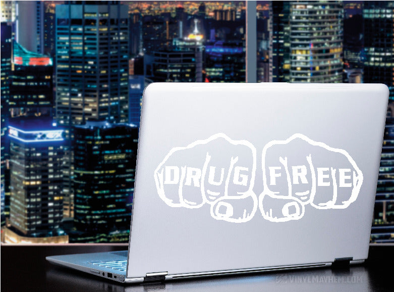 Drug Free Fists Straight Edge vinyl sticker