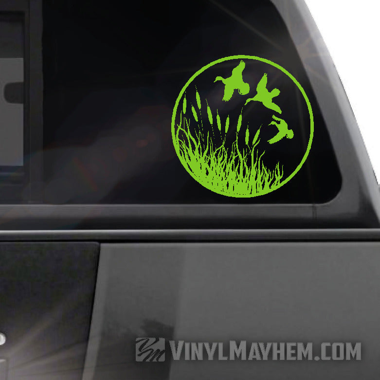 Ducks flying wildlife scene vinyl sticker