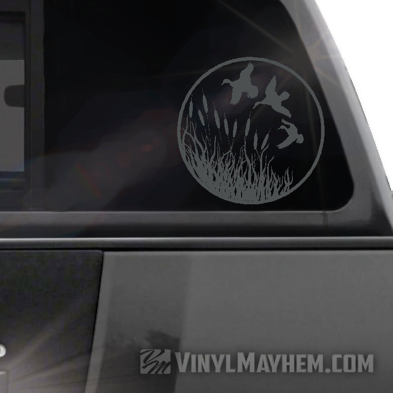 Ducks flying wildlife scene vinyl sticker