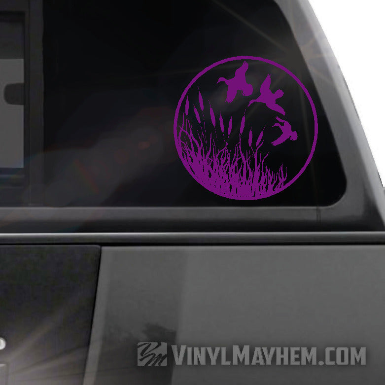 Ducks flying wildlife scene vinyl sticker