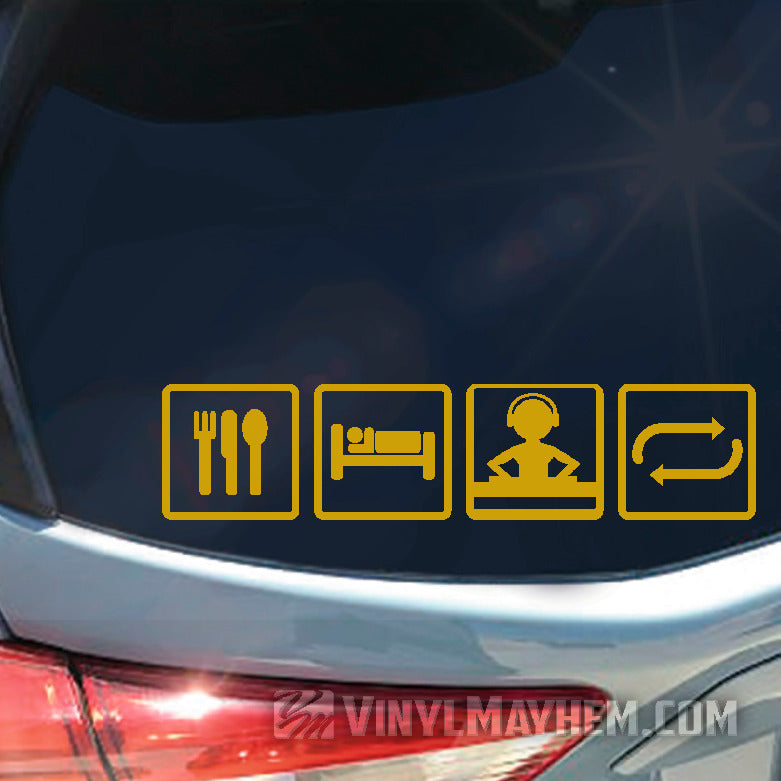 Eat Sleep Rave Repeat vinyl sticker