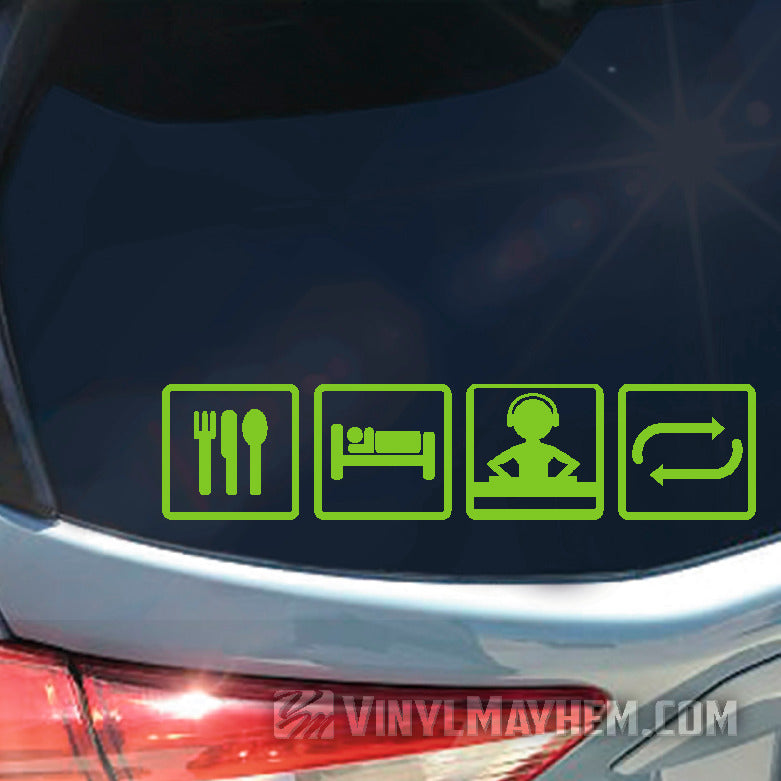 Eat Sleep Rave Repeat vinyl sticker