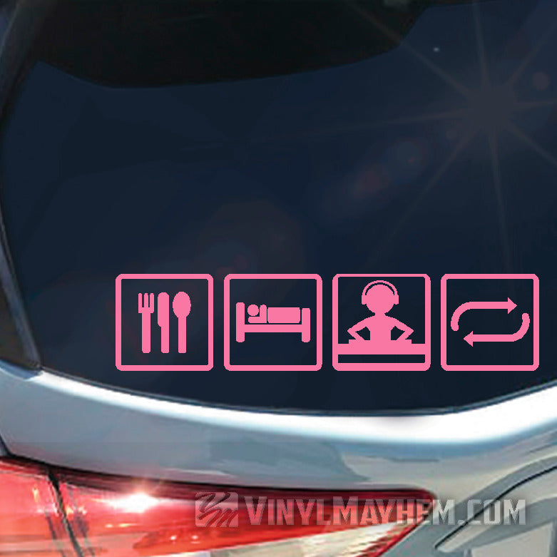 Eat Sleep Rave Repeat vinyl sticker