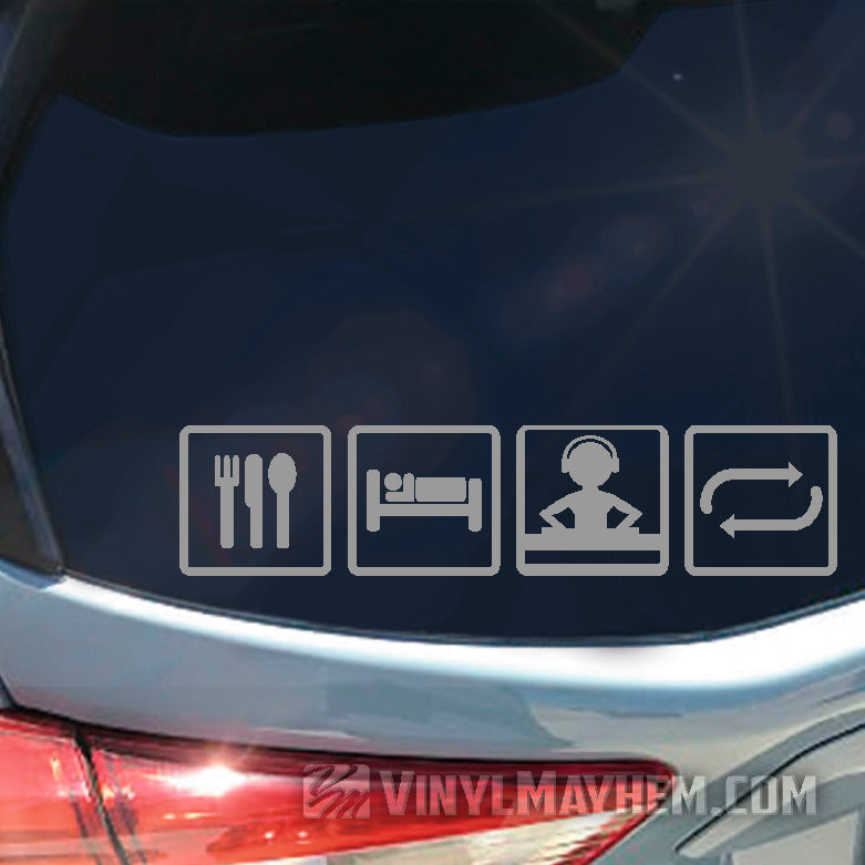 Eat Sleep Rave Repeat vinyl sticker