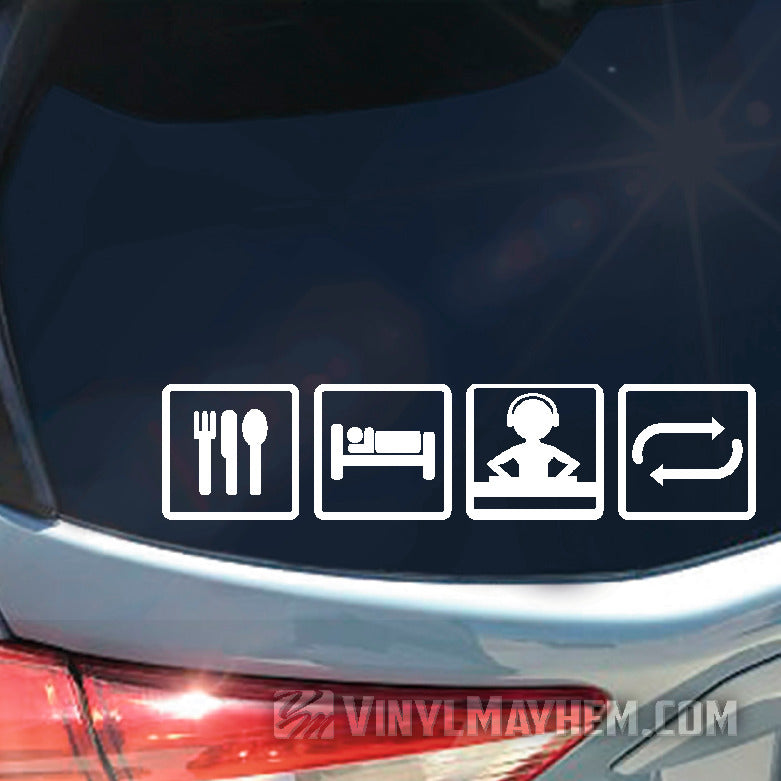 Eat Sleep Rave Repeat vinyl sticker