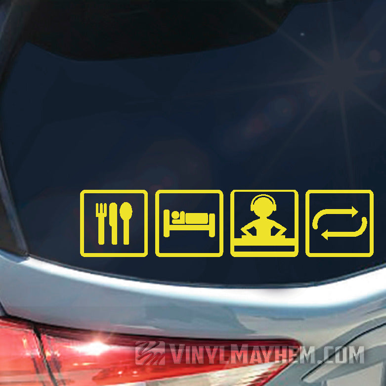 Eat Sleep Rave Repeat vinyl sticker