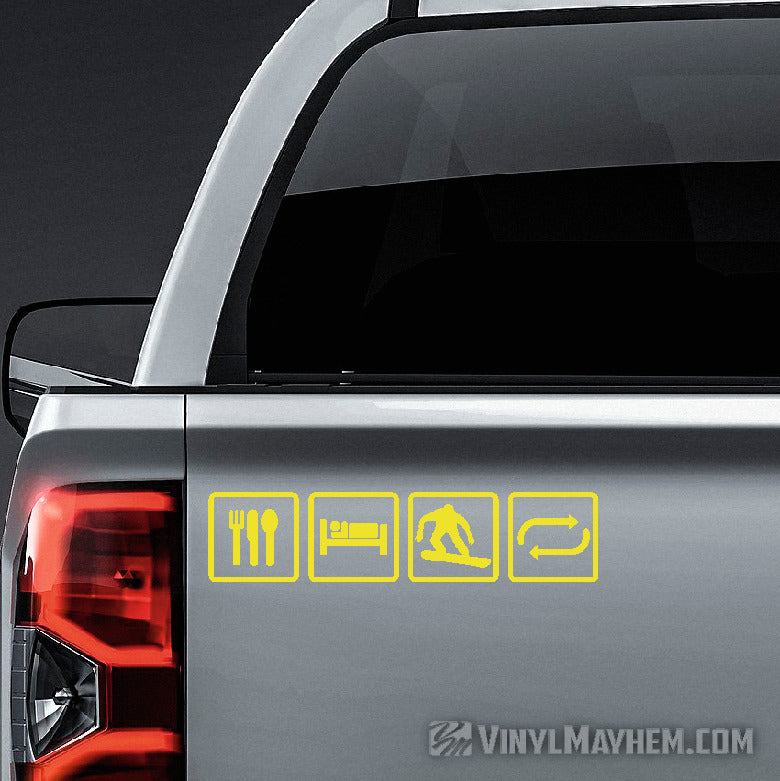 Eat Sleep Snowboard Repeat vinyl sticker