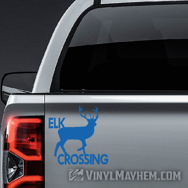 Elk Crossing vinyl sticker