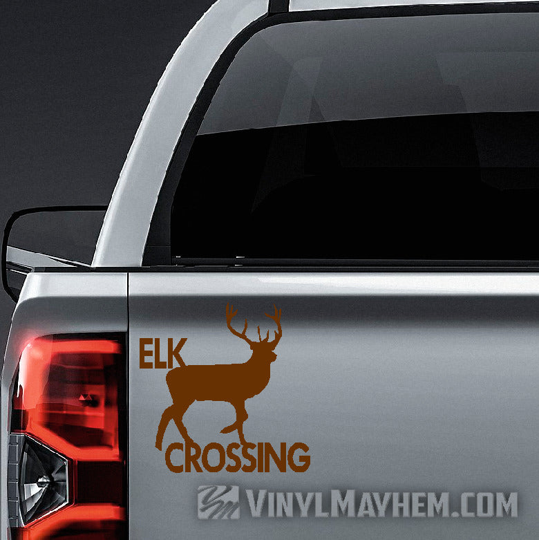 Elk Crossing vinyl sticker