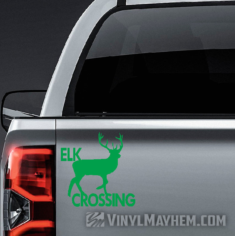 Elk Crossing vinyl sticker