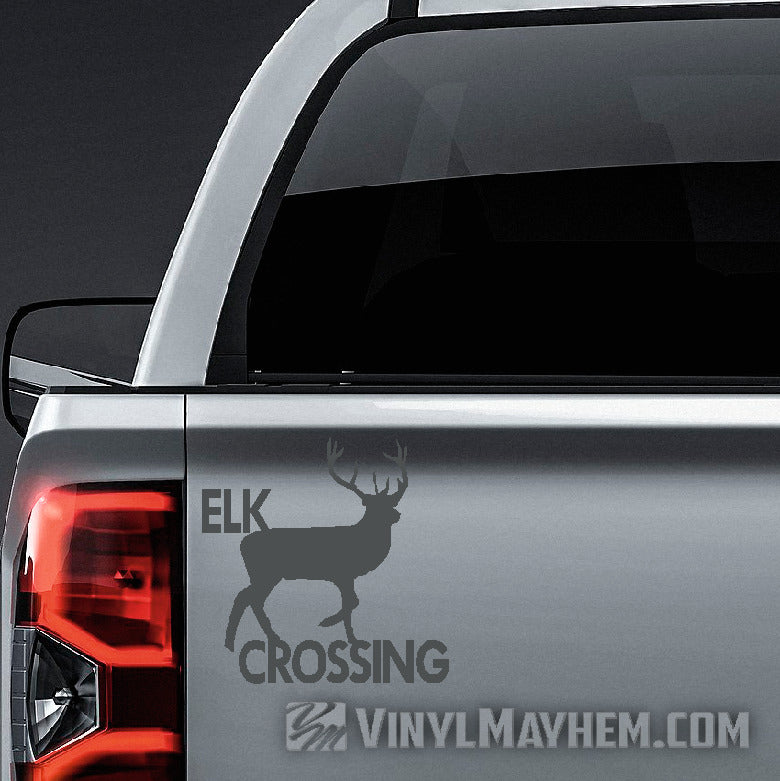 Elk Crossing vinyl sticker