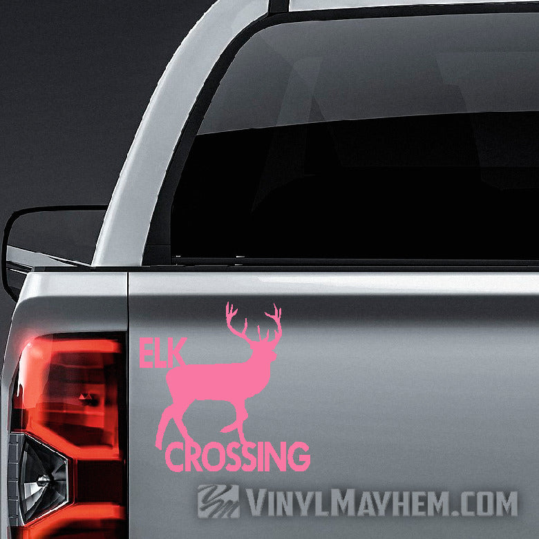 Elk Crossing vinyl sticker