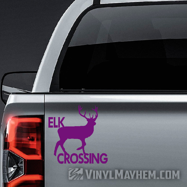 Elk Crossing vinyl sticker