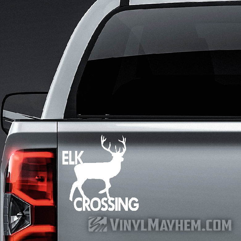 Elk Crossing vinyl sticker
