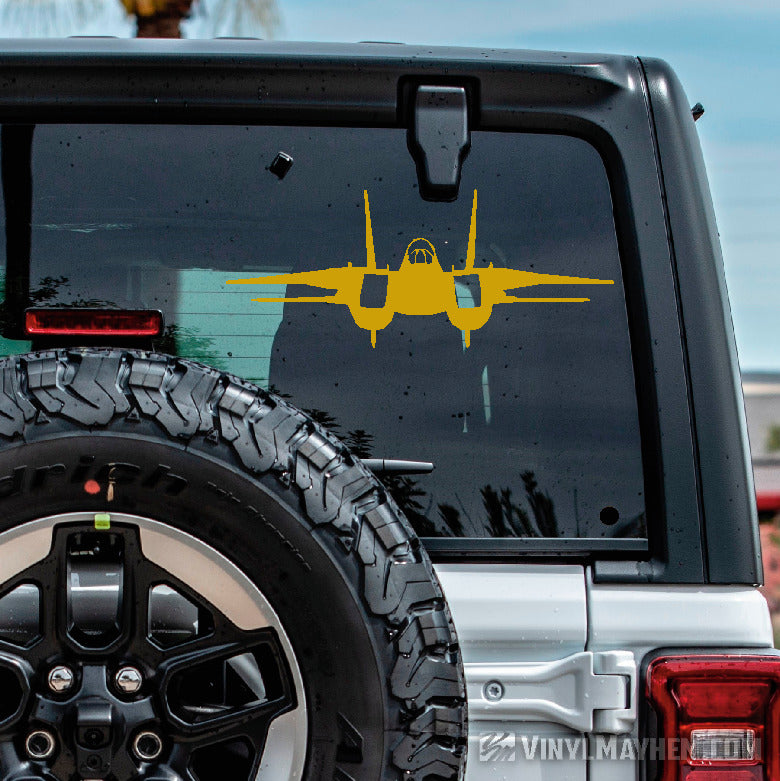 F-14 Tomcat front view with inlets silhouette vinyl sticker