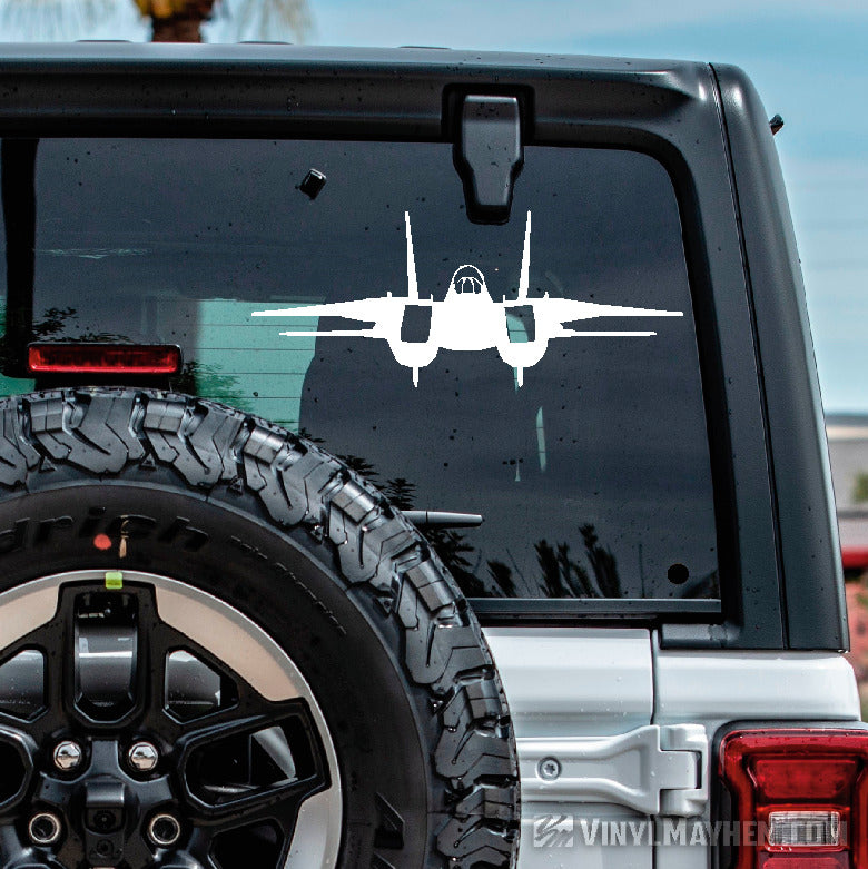 F-14 Tomcat front view with inlets silhouette vinyl sticker