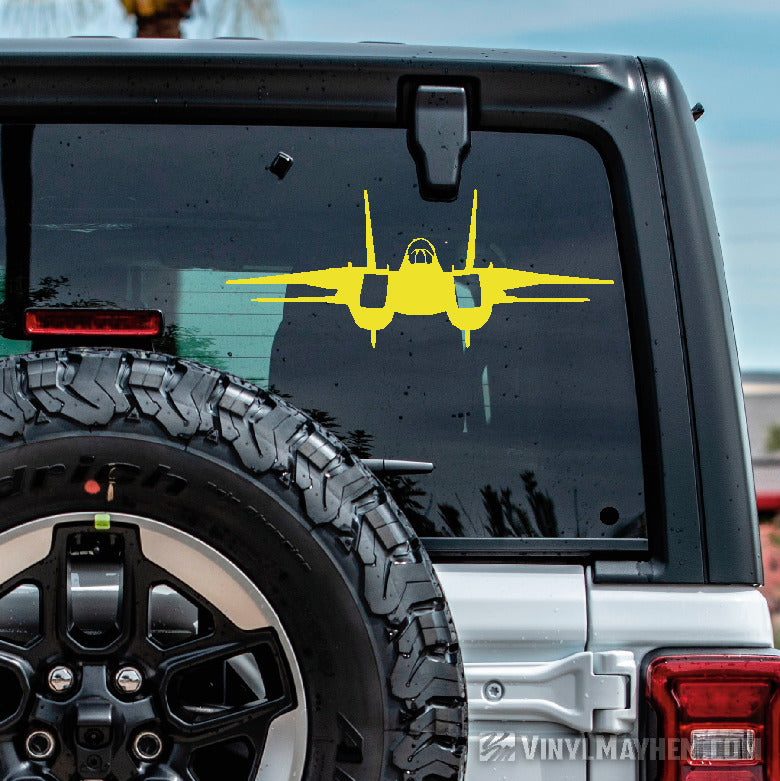 F-14 Tomcat front view with inlets silhouette vinyl sticker