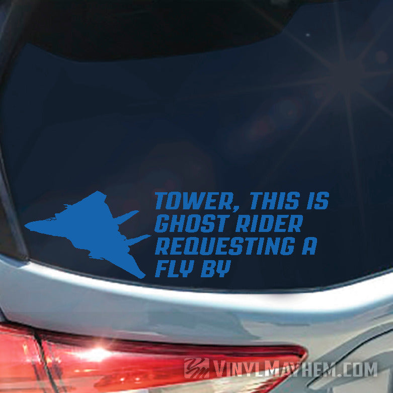 F-14 Tomcat silhouette Tower this is Ghost Rider Fly By vinyl sticker