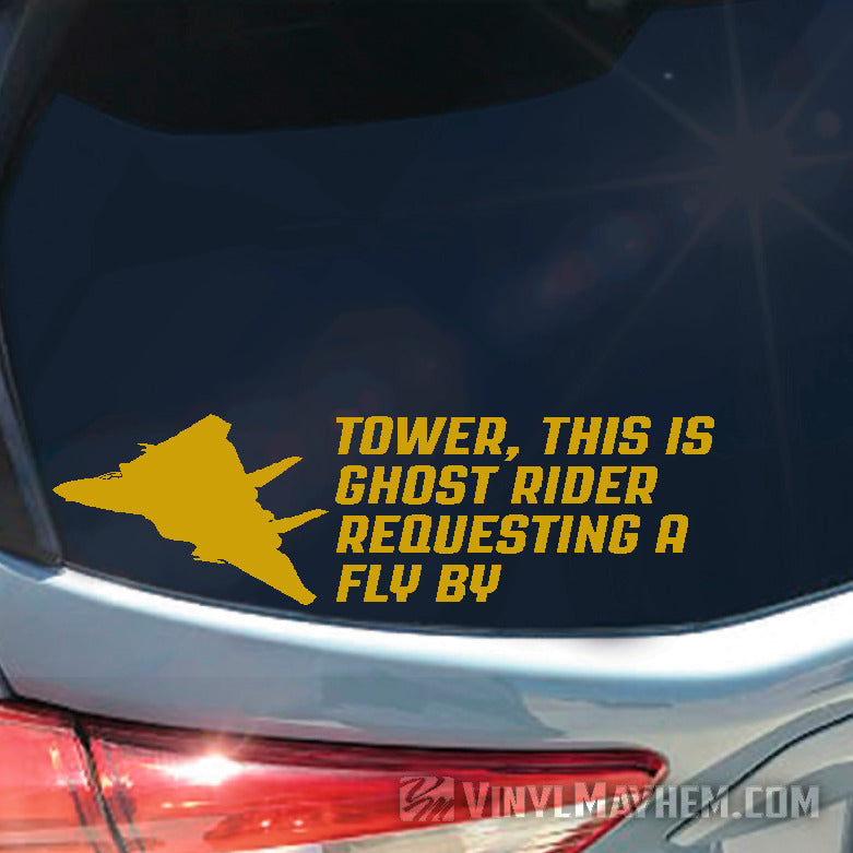 F-14 Tomcat silhouette Tower this is Ghost Rider Fly By vinyl sticker