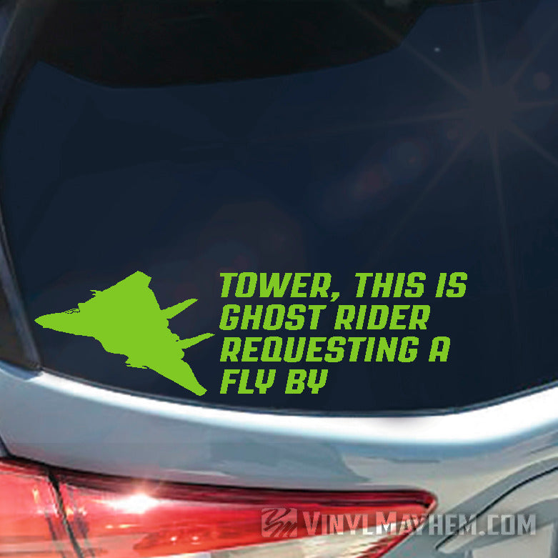 F-14 Tomcat silhouette Tower this is Ghost Rider Fly By vinyl sticker