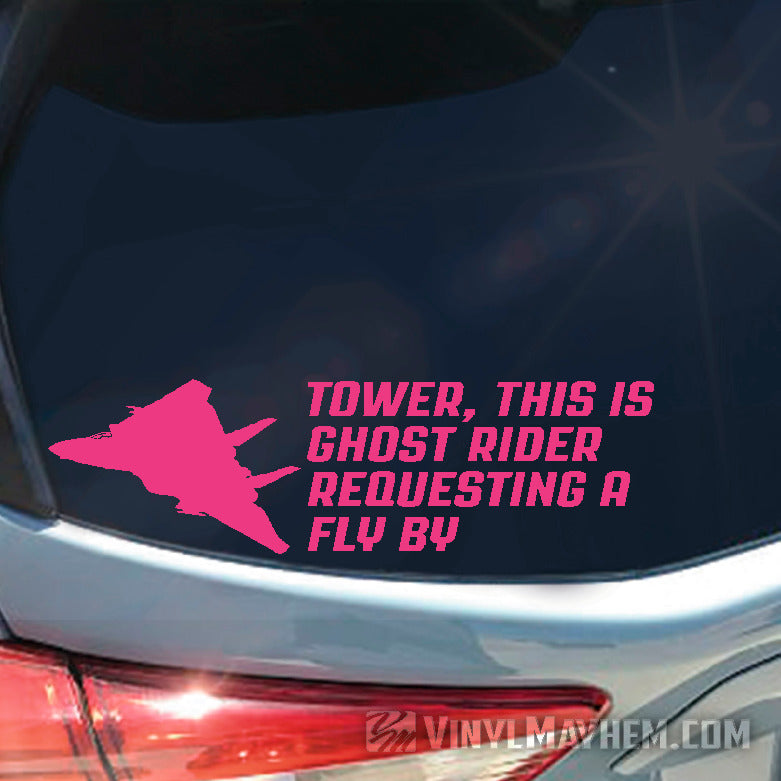 F-14 Tomcat silhouette Tower this is Ghost Rider Fly By vinyl sticker
