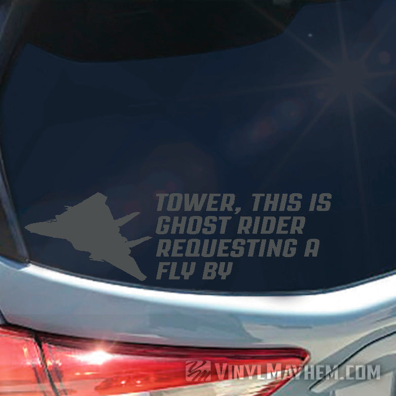 F-14 Tomcat silhouette Tower this is Ghost Rider Fly By vinyl sticker