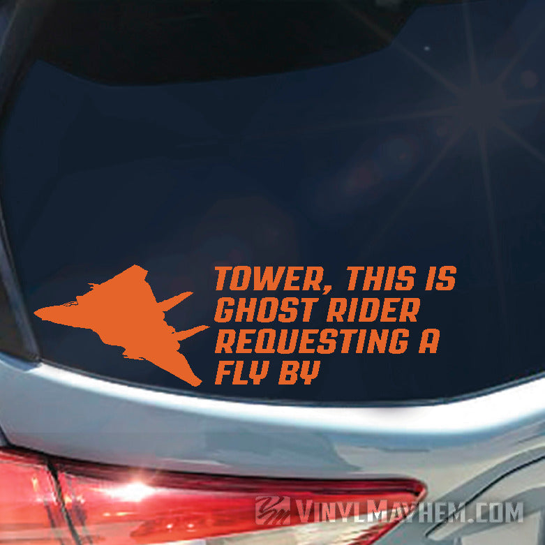 F-14 Tomcat silhouette Tower this is Ghost Rider Fly By vinyl sticker