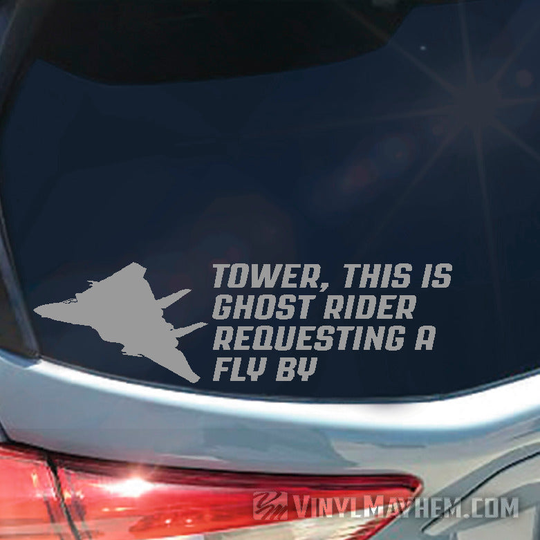 F-14 Tomcat silhouette Tower this is Ghost Rider Fly By vinyl sticker