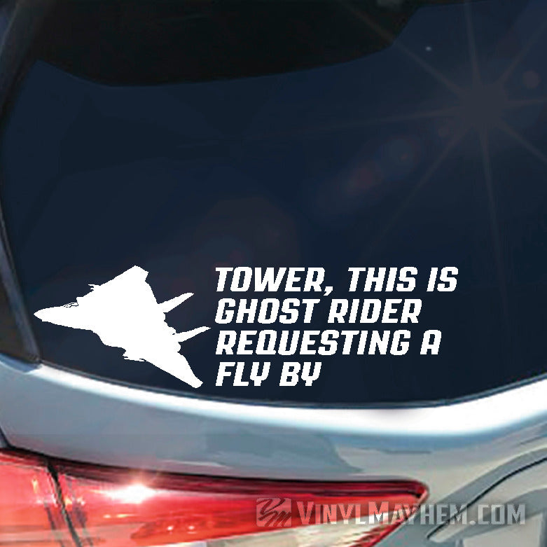 F-14 Tomcat silhouette Tower this is Ghost Rider Fly By vinyl sticker