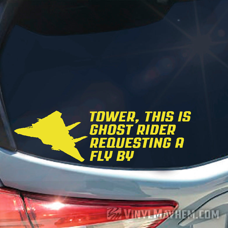 F-14 Tomcat silhouette Tower this is Ghost Rider Fly By vinyl sticker
