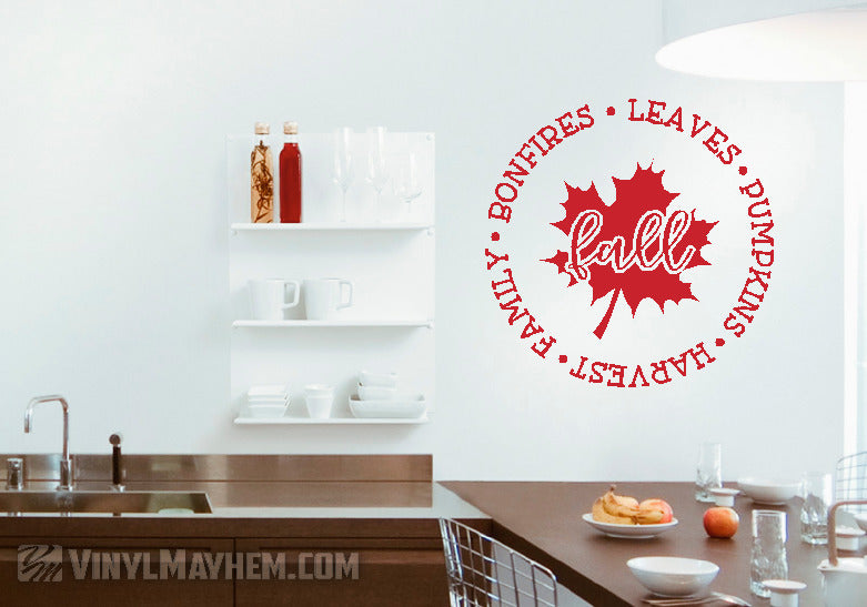 Fall distressed leaf Pumpkins Harvest Family vinyl sticker
