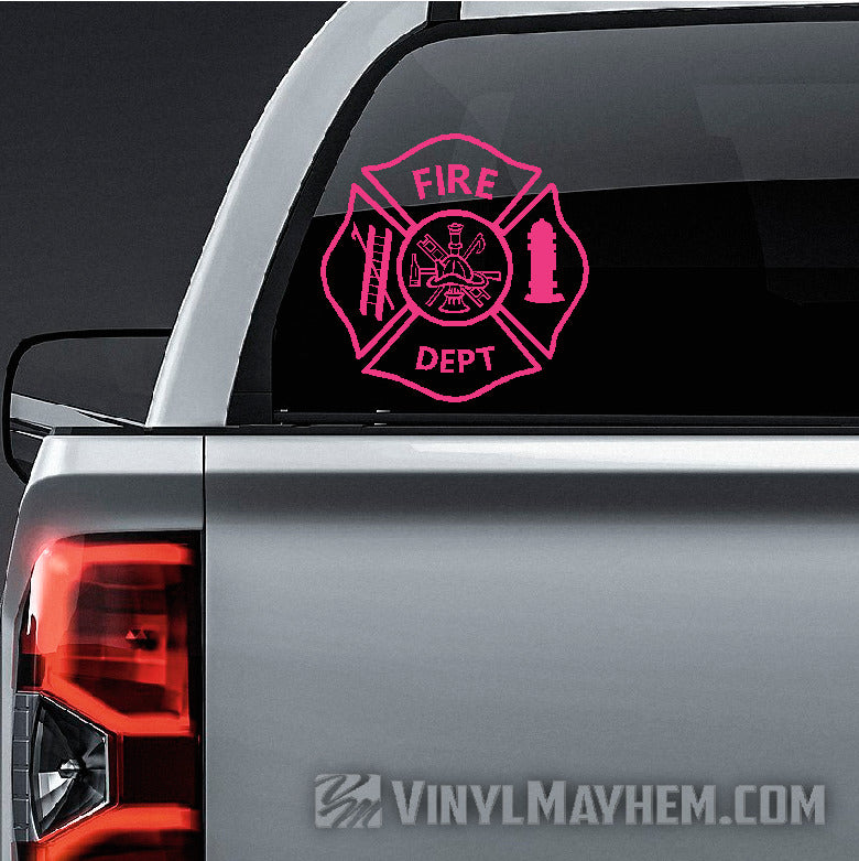 Fire Department Maltese Cross vinyl stickers online