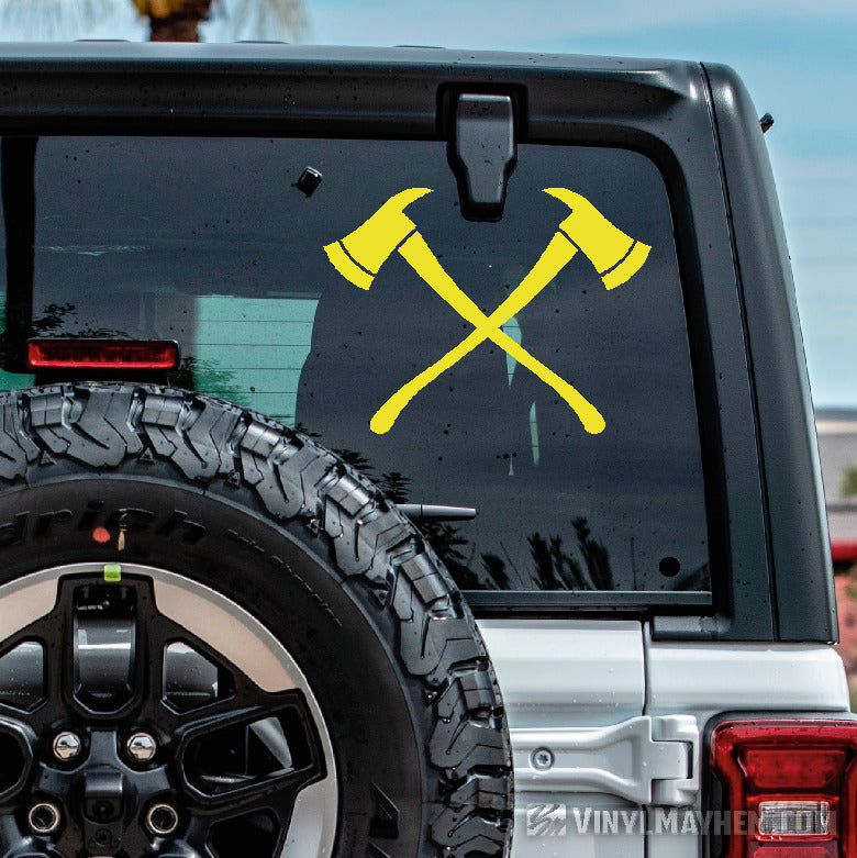 Axes crossed vinyl sticker