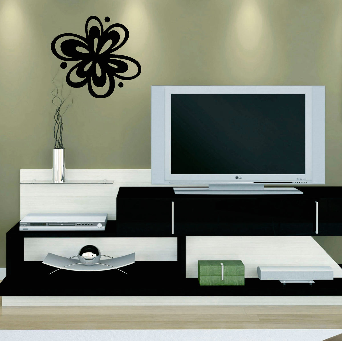 Flower accent vinyl sticker