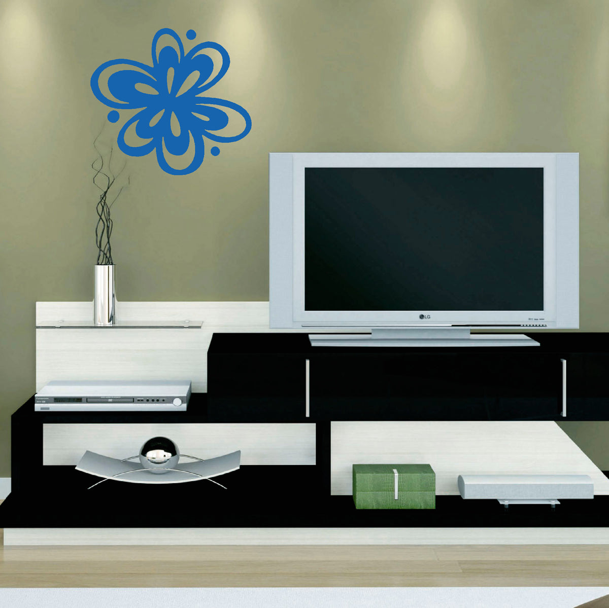 Flower accent vinyl sticker