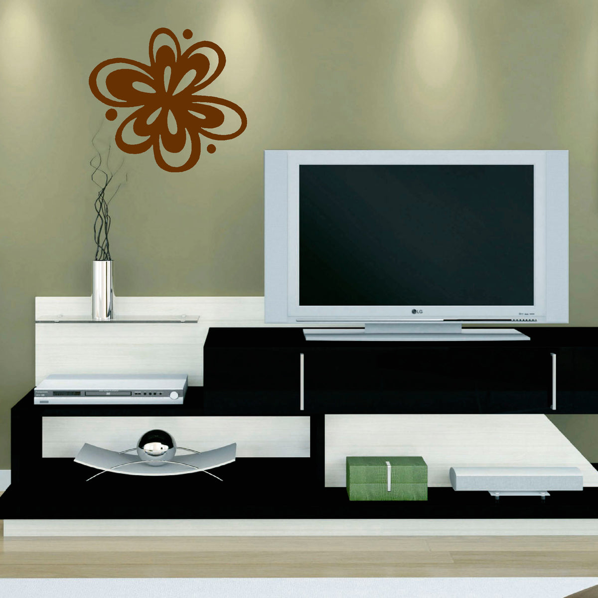 Flower accent vinyl sticker