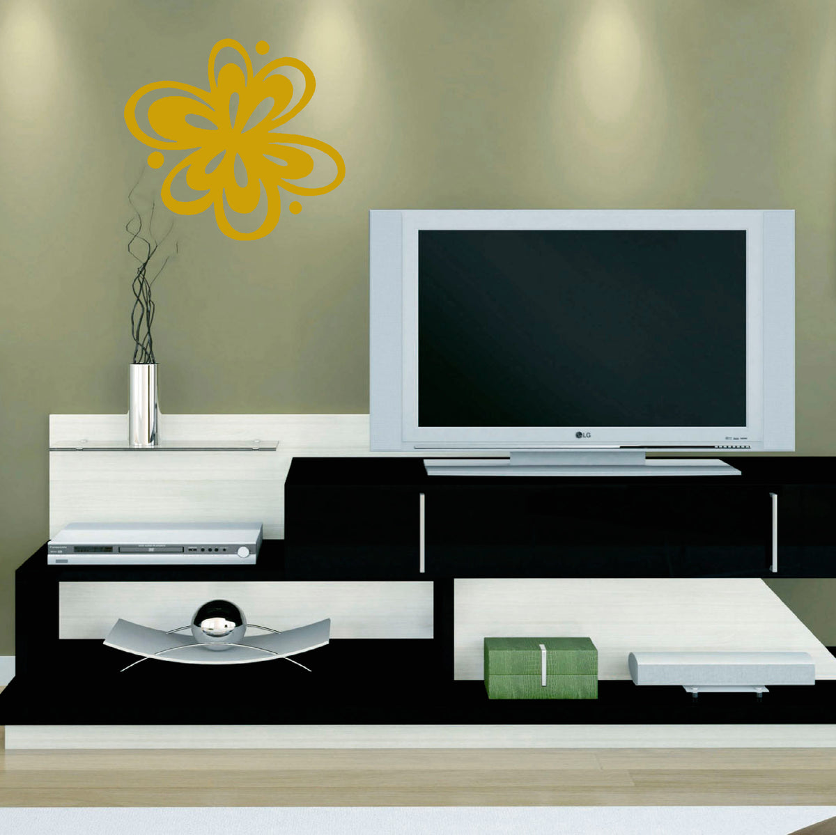 Flower accent vinyl sticker