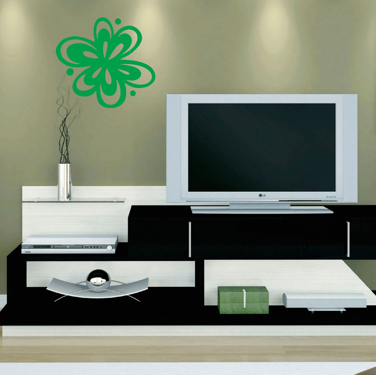 Flower accent vinyl sticker