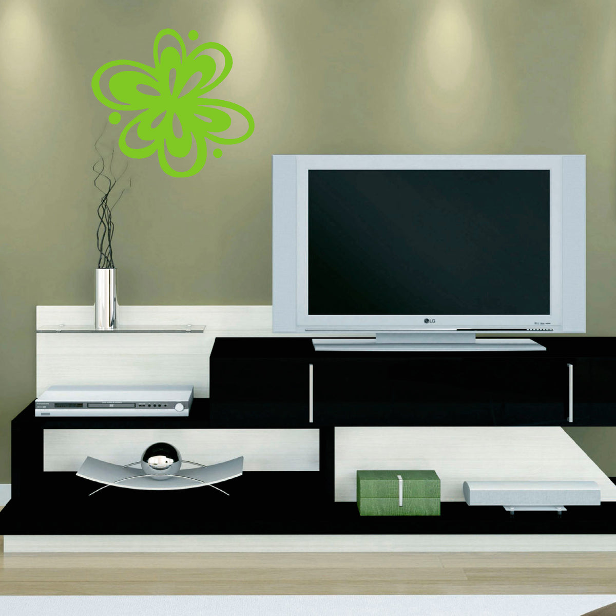 Flower accent vinyl sticker