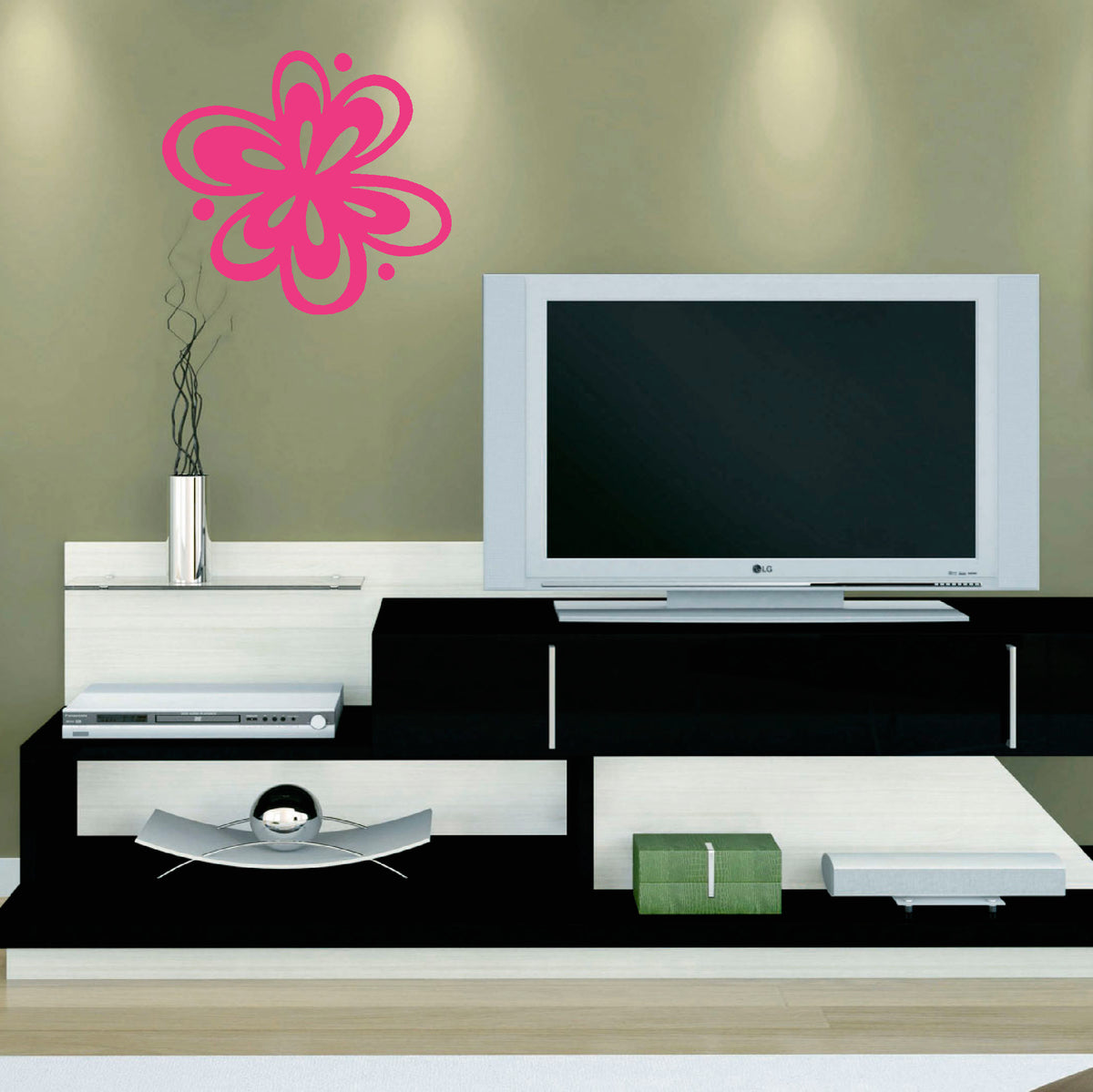 Flower accent vinyl sticker