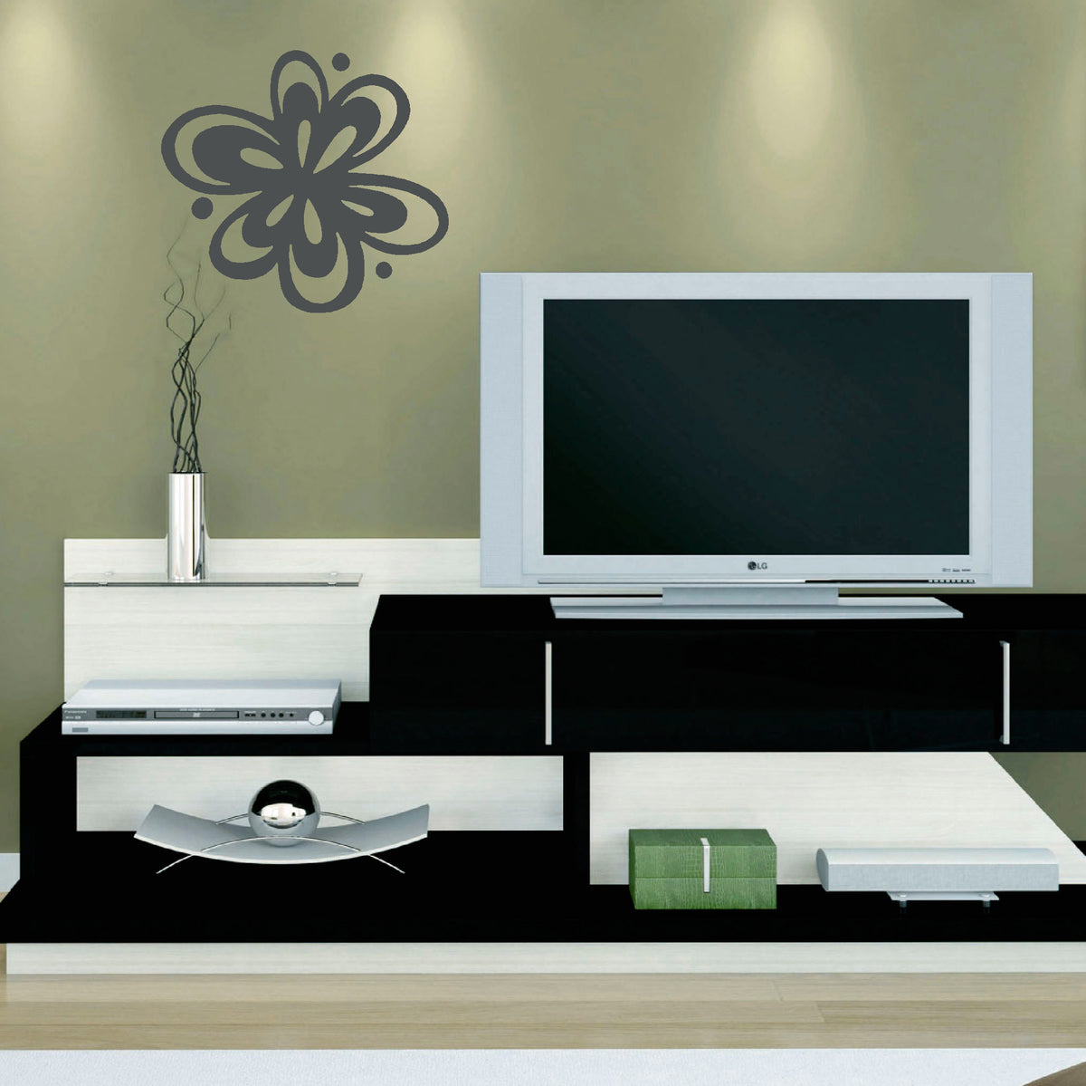 Flower accent vinyl sticker