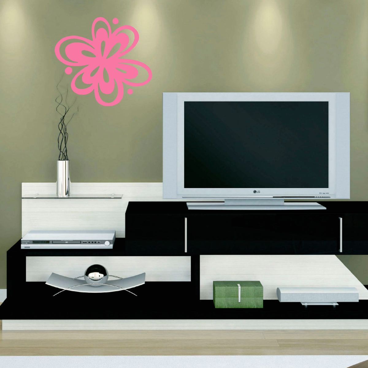 Flower accent vinyl sticker