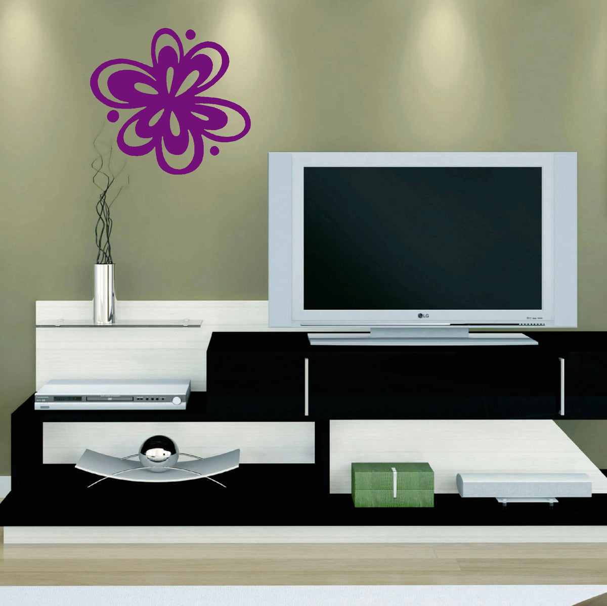 Flower accent vinyl sticker