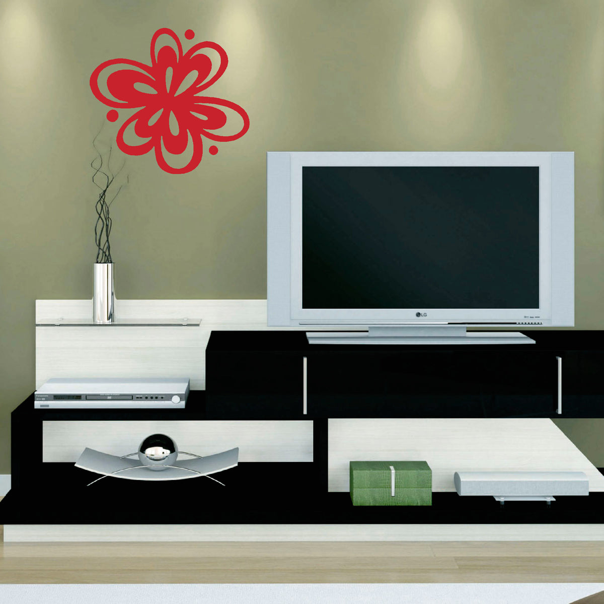 Flower accent vinyl sticker