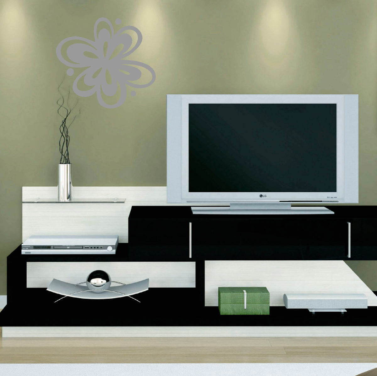 Flower accent vinyl sticker