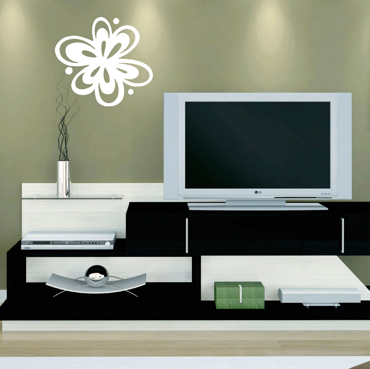 Flower accent vinyl sticker