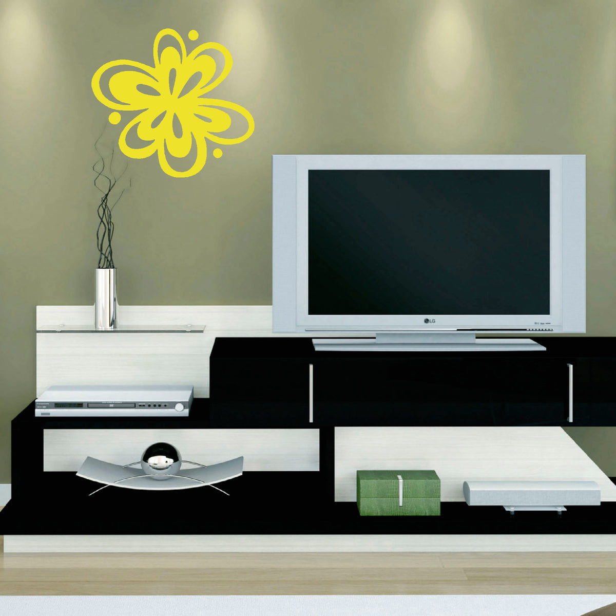 Flower accent vinyl sticker