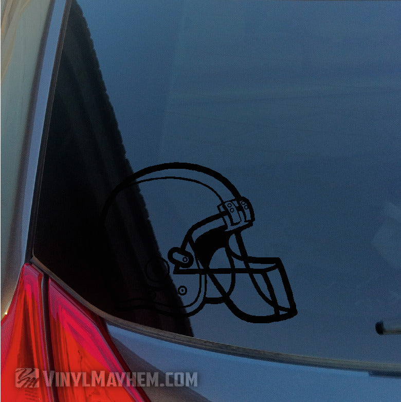 american football helmet vinyl wrap Football Helmet outline vinyl sticker 13” x 16” / Black